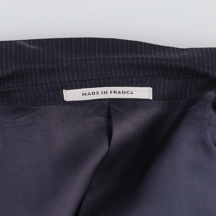 Yves Saint Laurent Striped Wool Tailored Jacket, Made in France, Men's Size M wool navy blue type Vintage Second Hand