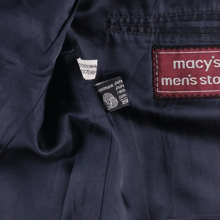 Yves Saint Laurent Striped Wool Tailored Jacket, Made in France, Men's Size M wool navy blue type Vintage Second Hand