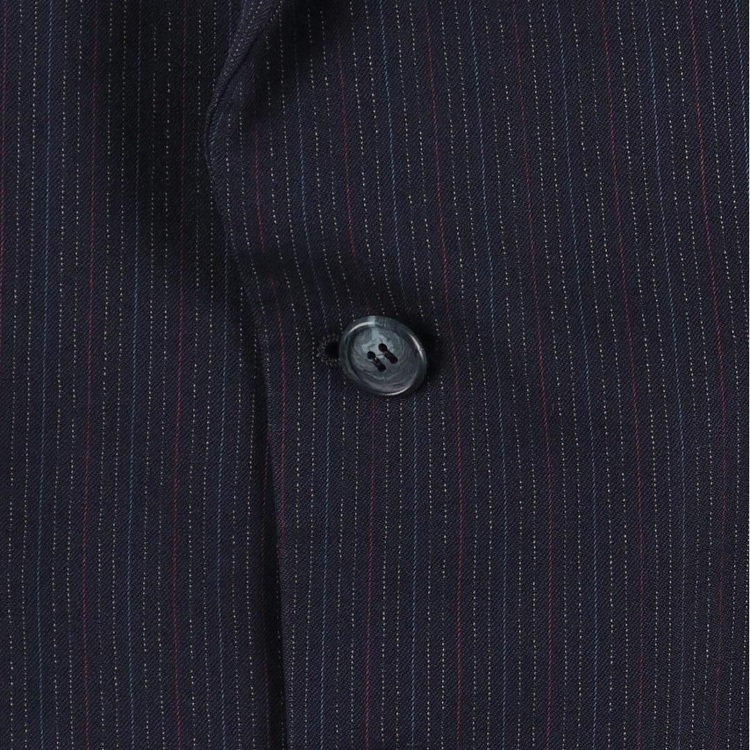 Yves Saint Laurent Striped Wool Tailored Jacket, Made in France, Men's Size M wool navy blue type Vintage Second Hand