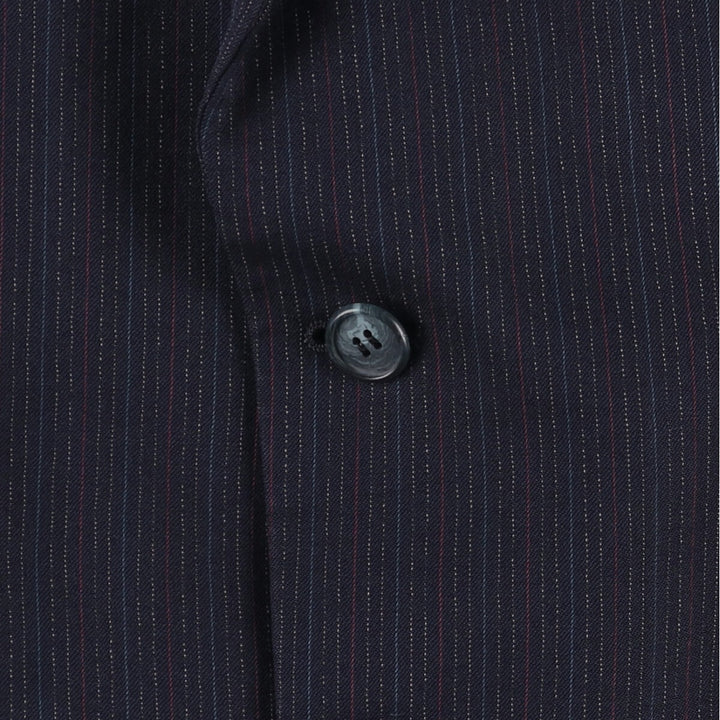 Yves Saint Laurent Striped Wool Tailored Jacket, Made in France, Men's Size M wool navy blue type Vintage Second Hand