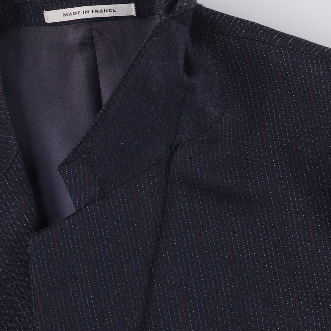 Yves Saint Laurent Striped Wool Tailored Jacket, Made in France, Men's Size M wool navy blue type Vintage Second Hand