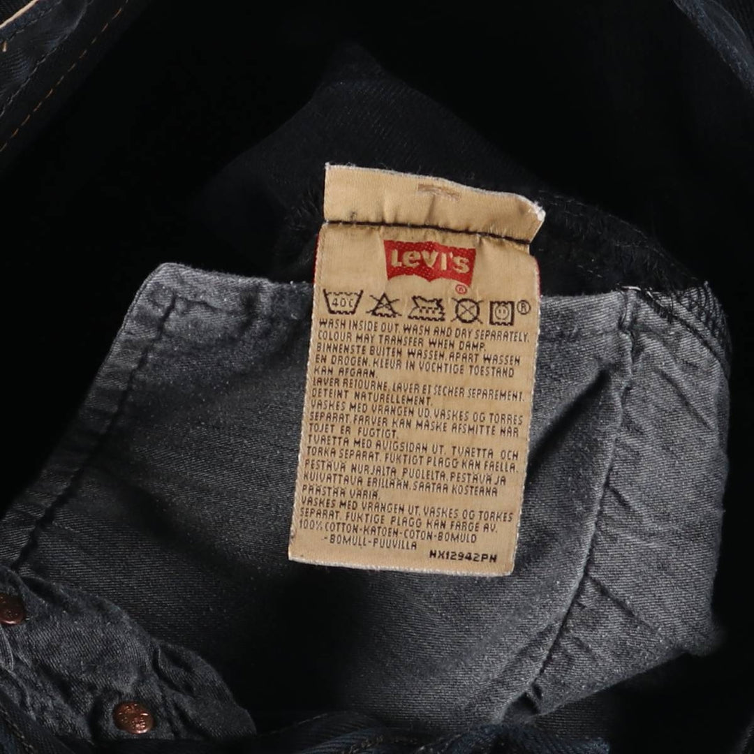 90'S Levi's 501-0165 Black Denim Straight Leg Denim Pants, Made in England, Men's, Size W30, Vintage cotton black type Vintage Second Hand
