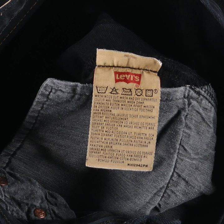 90'S Levi's 501-0165 Black Denim Straight Leg Denim Pants, Made in England, Men's, Size W30, Vintage cotton black type Vintage Second Hand