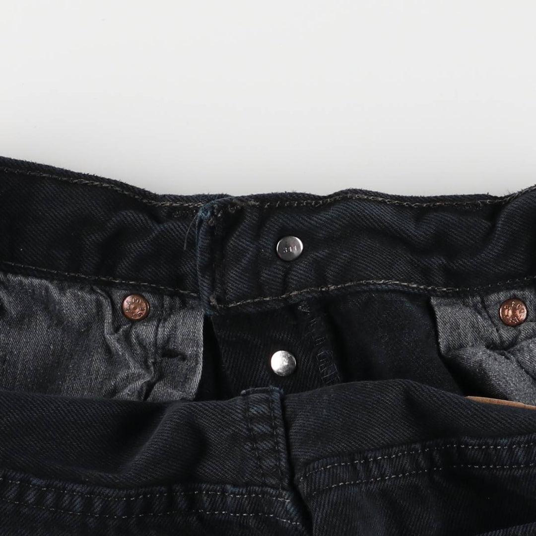 90'S Levi's 501-0165 Black Denim Straight Leg Denim Pants, Made in England, Men's, Size W30, Vintage cotton black type Vintage Second Hand