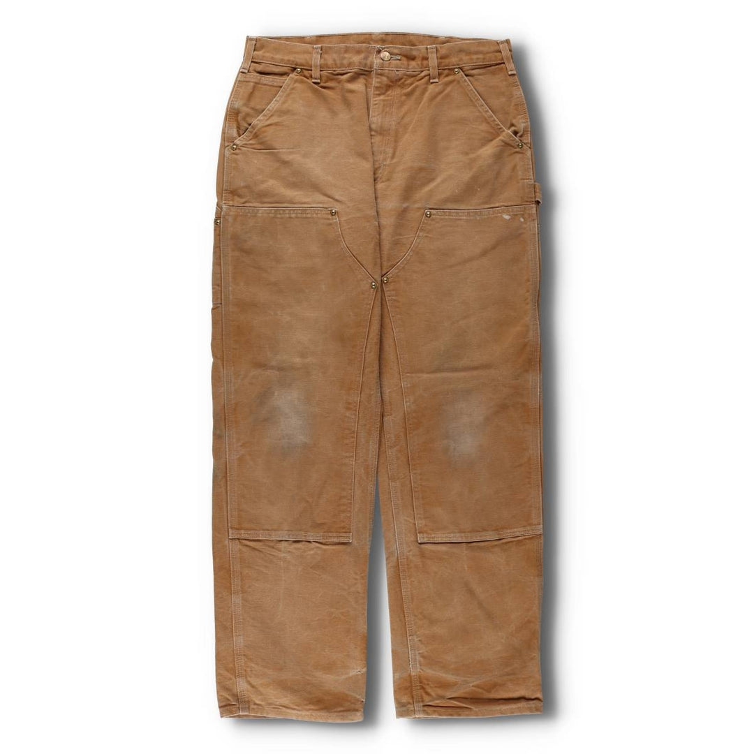 Carhartt Loose Original Fit Double Knee Duck Painter Pants, Made in USA, Men's W34 cotton brown type Vintage Second Hand