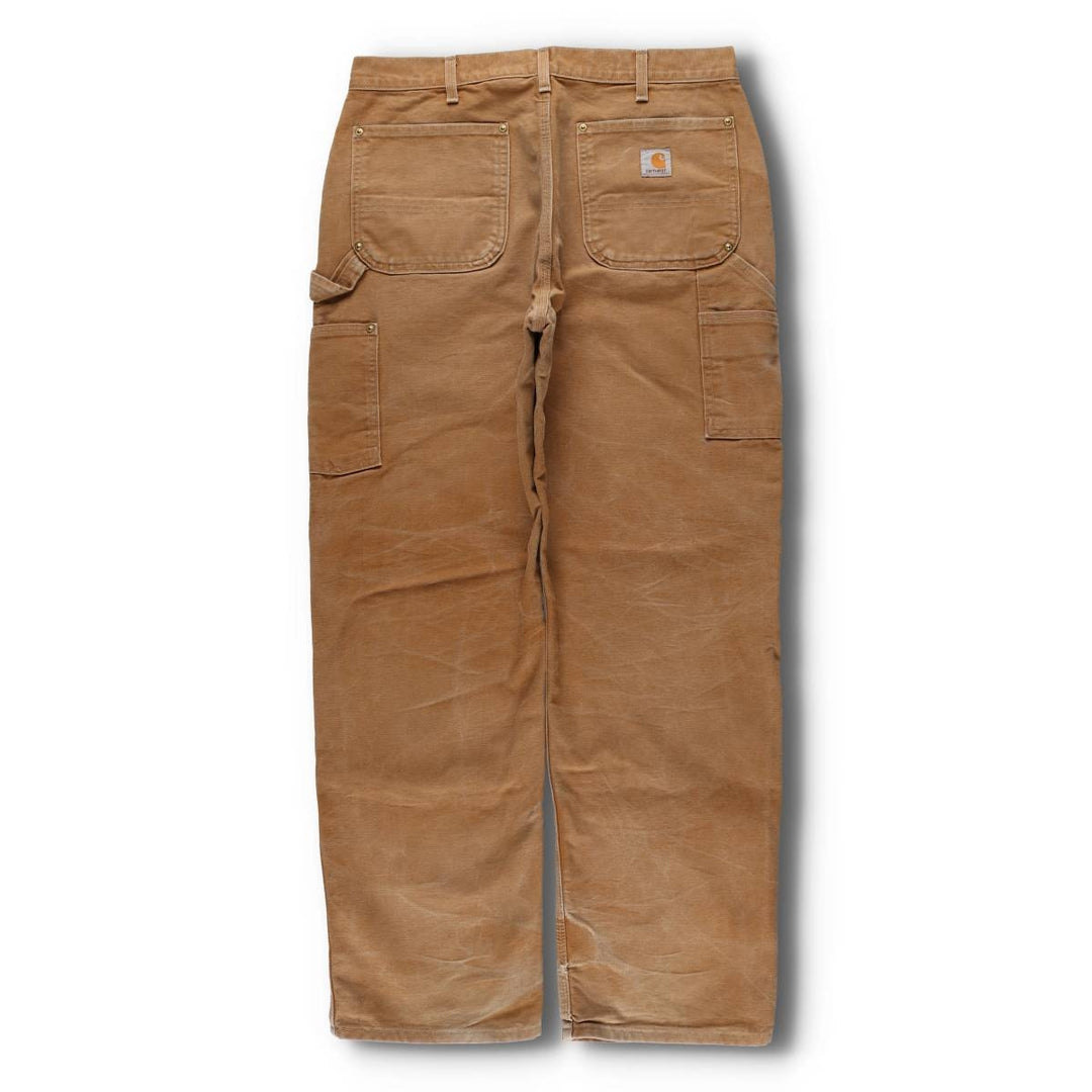 Carhartt Loose Original Fit Double Knee Duck Painter Pants, Made in USA, Men's W34 cotton brown type Vintage Second Hand