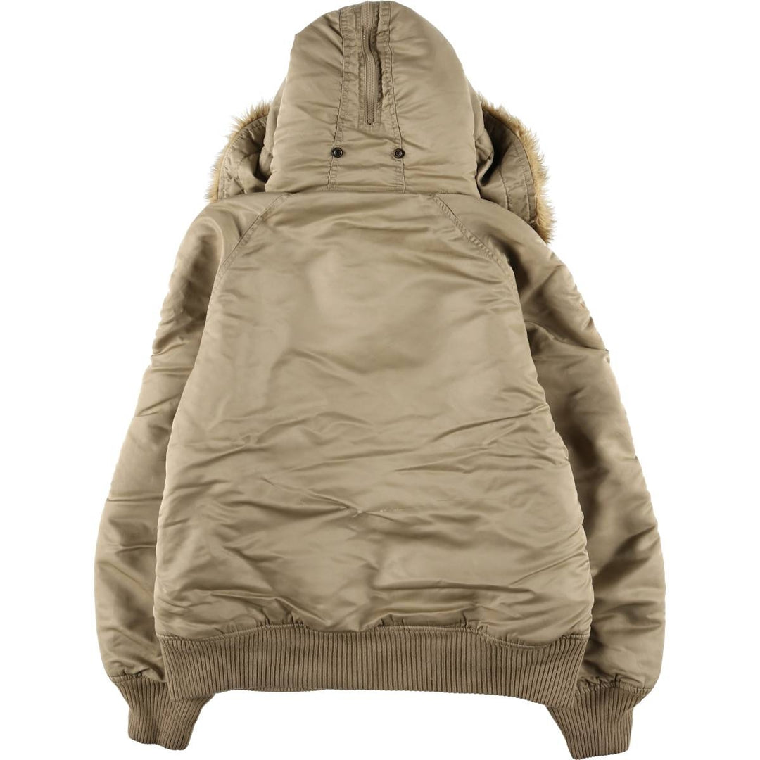 Alpha N-2B Type Padded Military Flight Jacket, Men's Size XL Nylon Beige type Vintage Second Hand