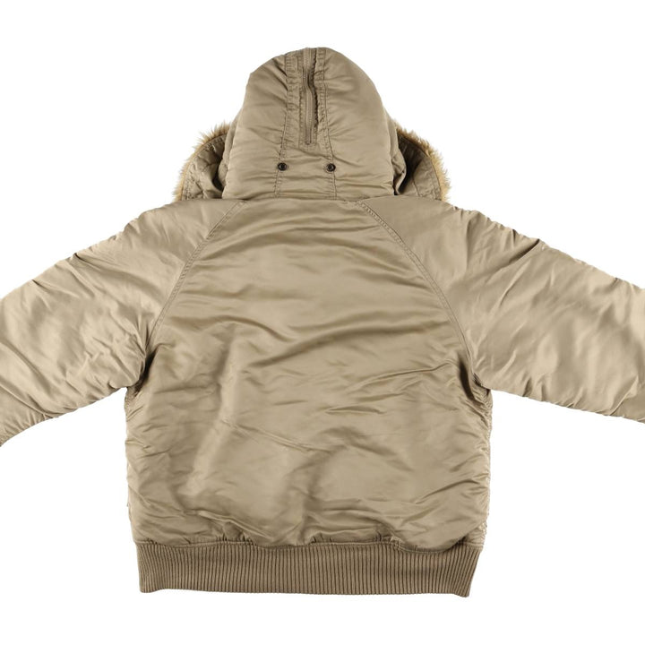 Alpha N-2B Type Padded Military Flight Jacket, Men's Size XL Nylon Beige type Vintage Second Hand
