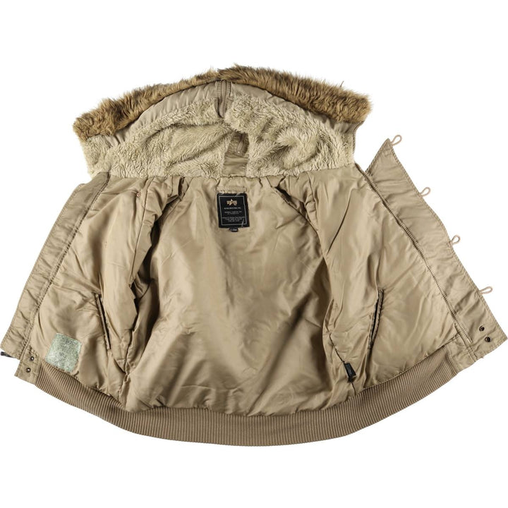 Alpha N-2B Type Padded Military Flight Jacket, Men's Size XL Nylon Beige type Vintage Second Hand