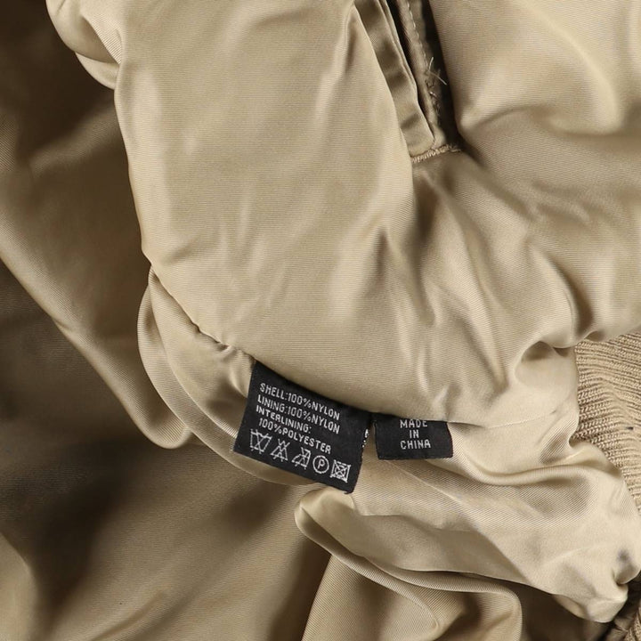 Alpha N-2B Type Padded Military Flight Jacket, Men's Size XL Nylon Beige type Vintage Second Hand