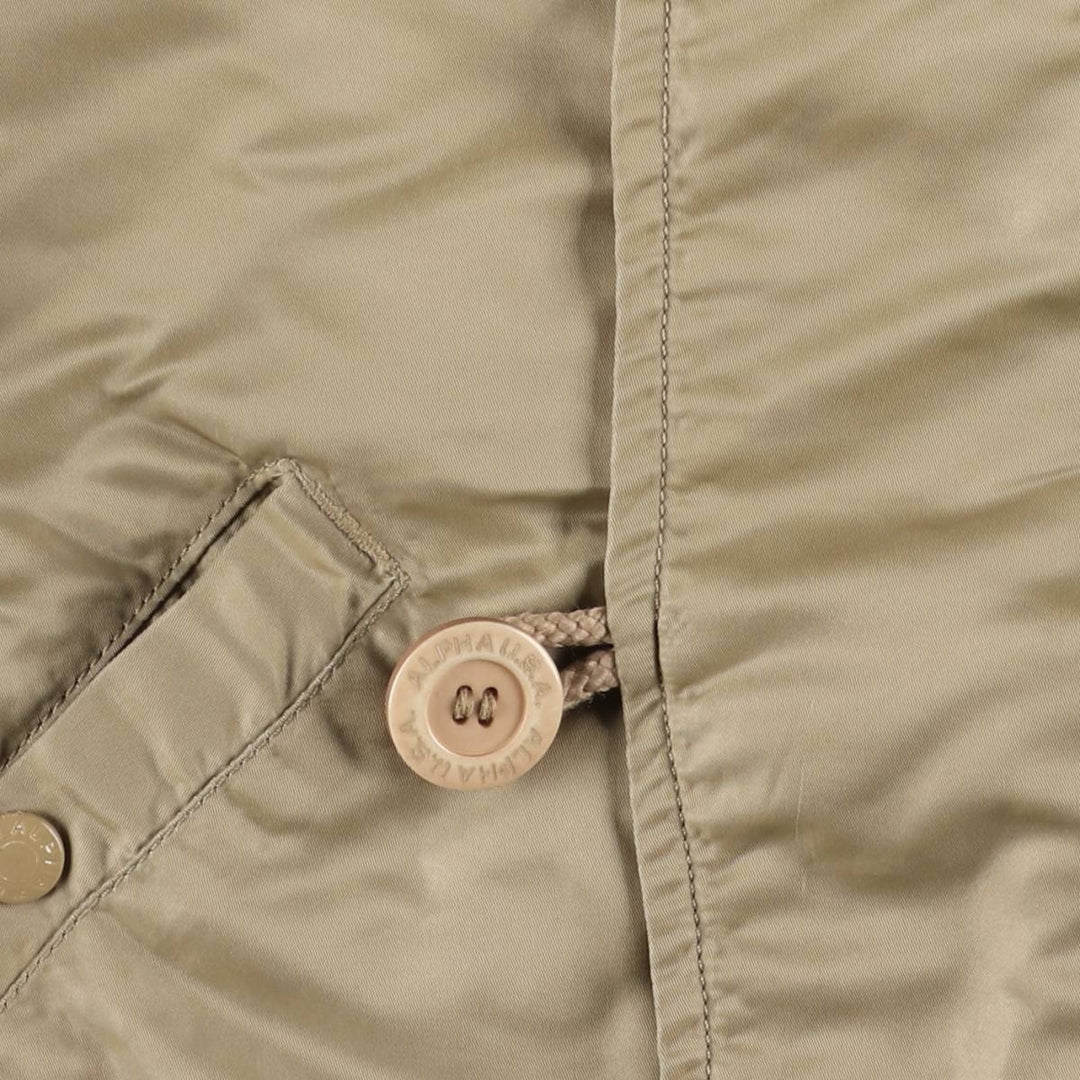 Alpha N-2B Type Padded Military Flight Jacket, Men's Size XL Nylon Beige type Vintage Second Hand