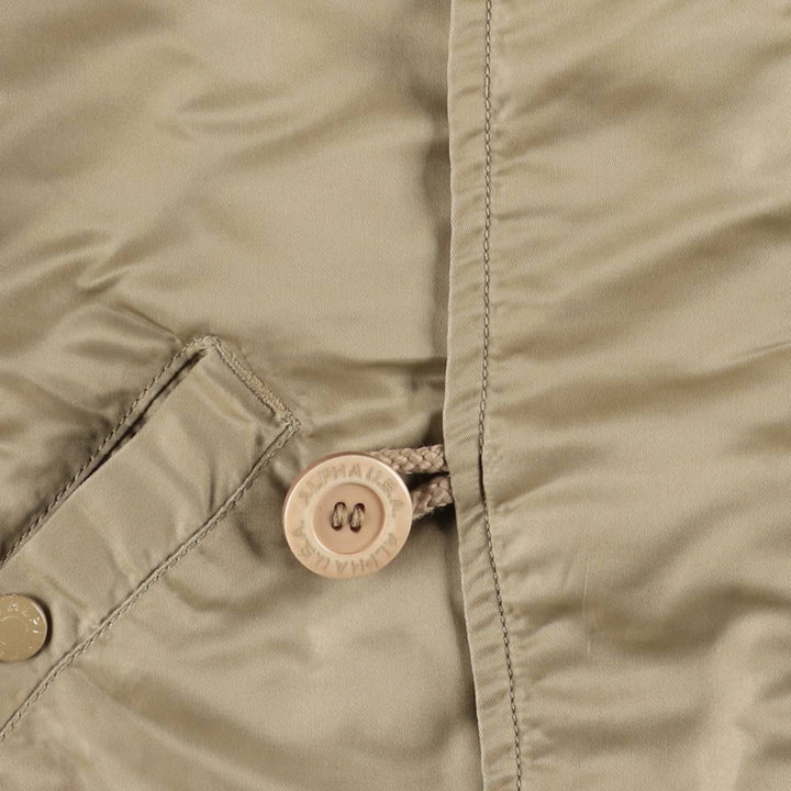 Alpha N-2B Type Padded Military Flight Jacket, Men's Size XL Nylon Beige type Vintage Second Hand
