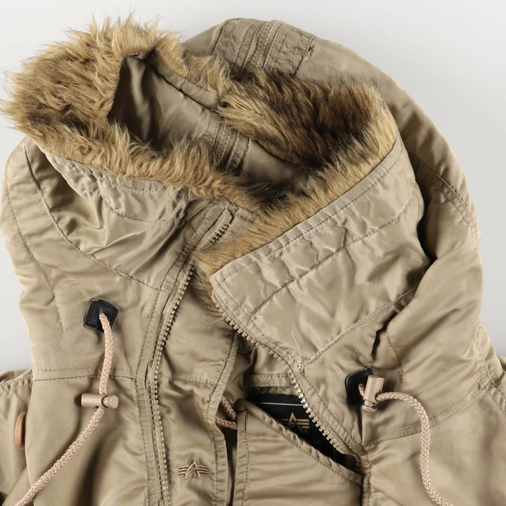 Alpha N-2B Type Padded Military Flight Jacket, Men's Size XL Nylon Beige type Vintage Second Hand