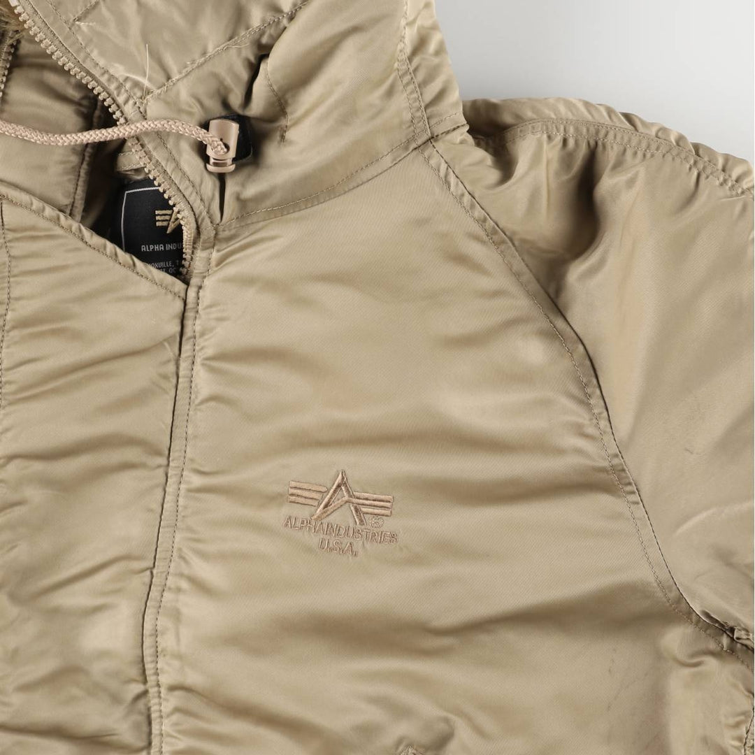 Alpha N-2B Type Padded Military Flight Jacket, Men's Size XL Nylon Beige type Vintage Second Hand
