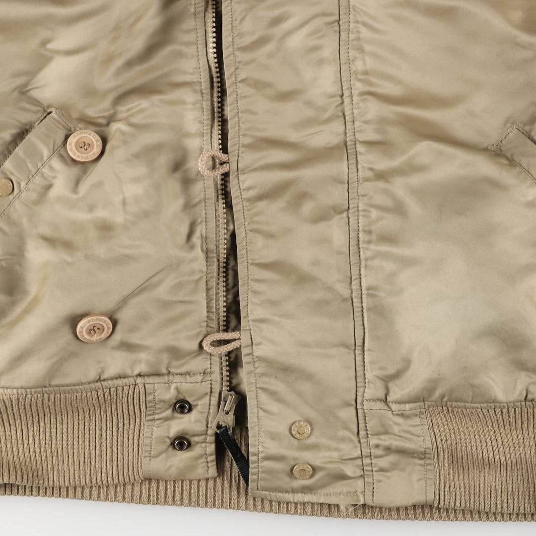 Alpha N-2B Type Padded Military Flight Jacket, Men's Size XL Nylon Beige type Vintage Second Hand