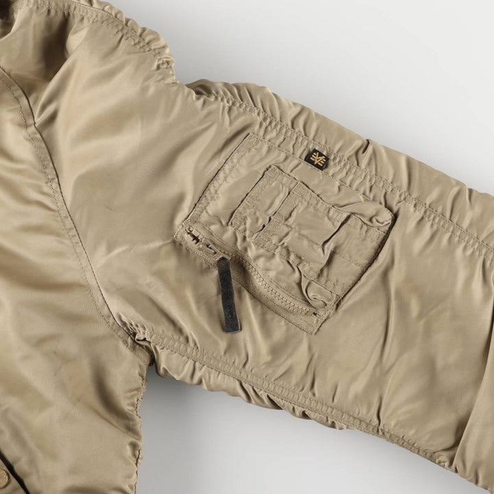 Alpha N-2B Type Padded Military Flight Jacket, Men's Size XL Nylon Beige type Vintage Second Hand