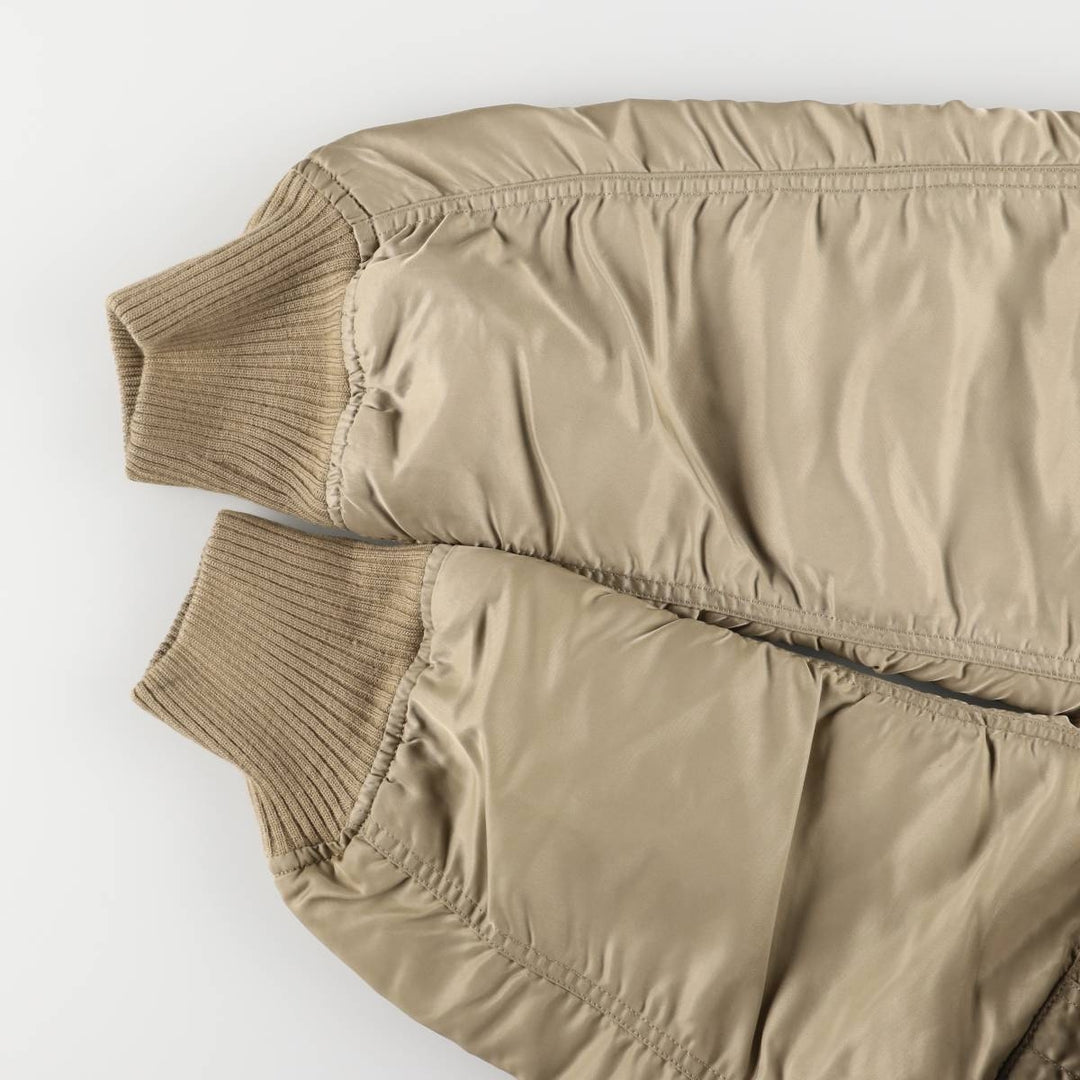 Alpha N-2B Type Padded Military Flight Jacket, Men's Size XL Nylon Beige type Vintage Second Hand