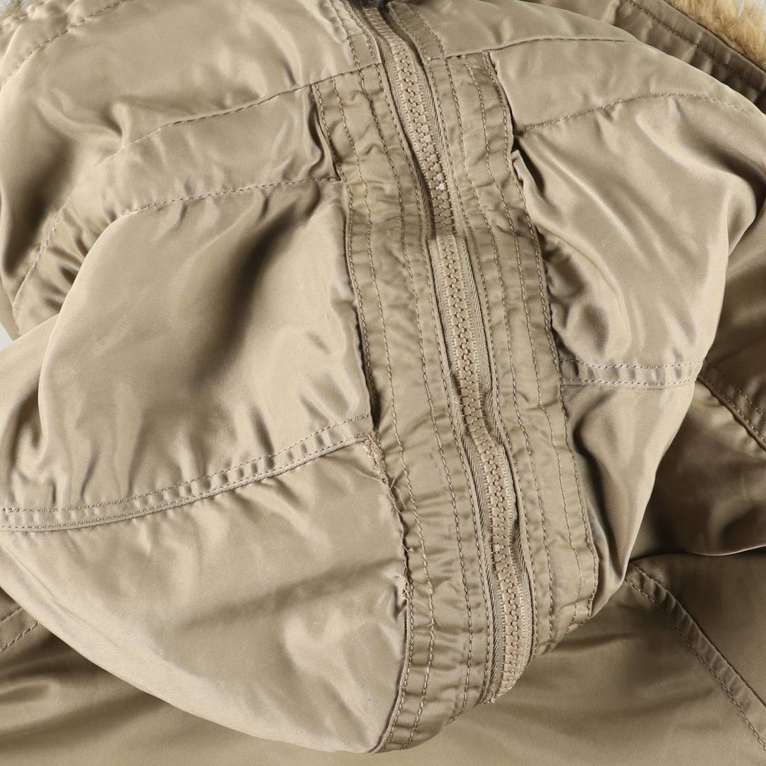 Alpha N-2B Type Padded Military Flight Jacket, Men's Size XL Nylon Beige type Vintage Second Hand