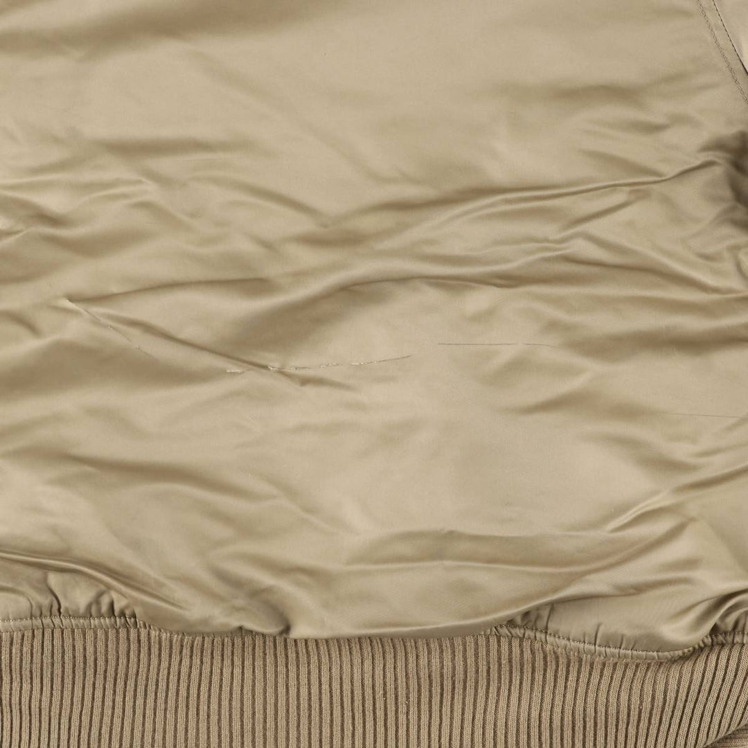 Alpha N-2B Type Padded Military Flight Jacket, Men's Size XL Nylon Beige type Vintage Second Hand