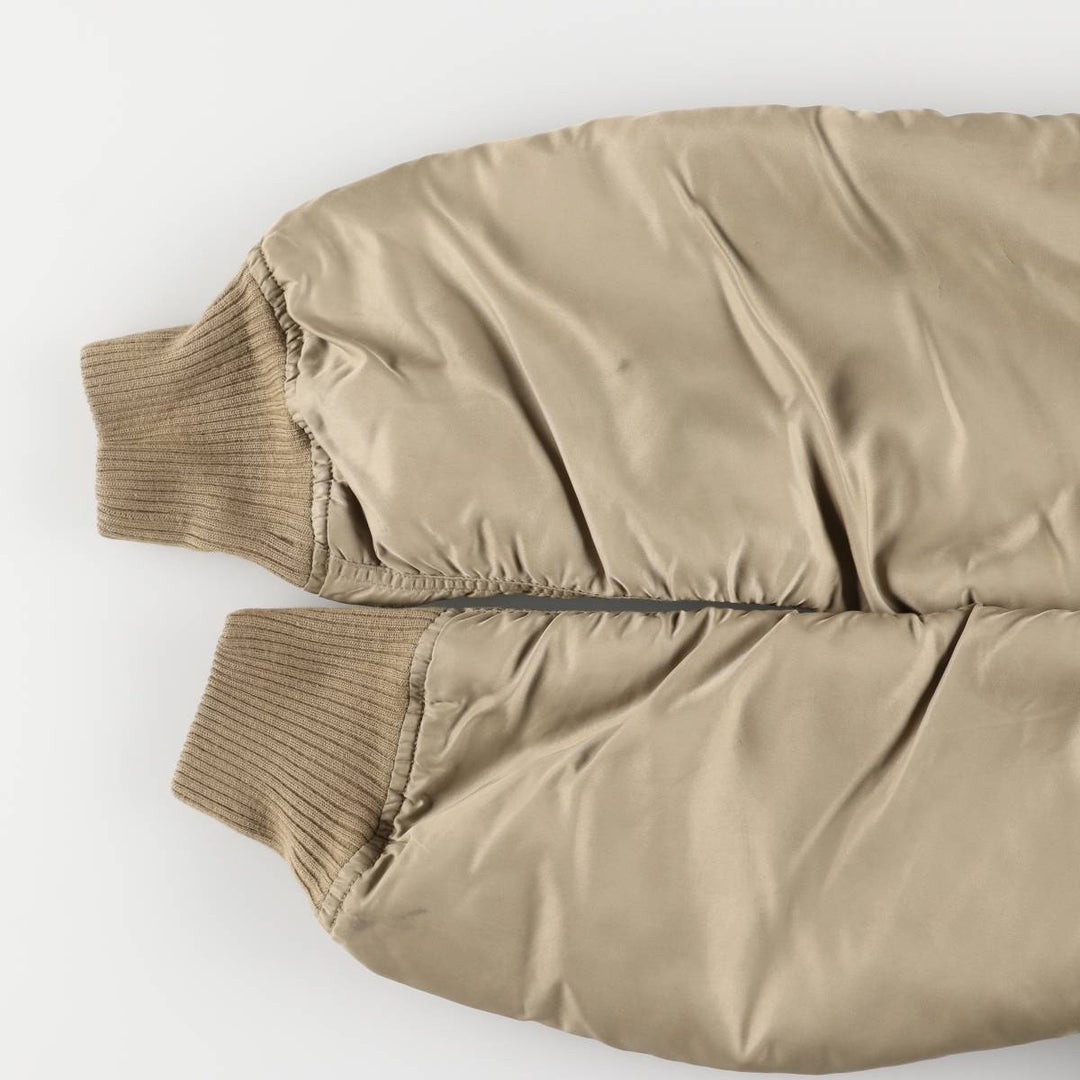 Alpha N-2B Type Padded Military Flight Jacket, Men's Size XL Nylon Beige type Vintage Second Hand
