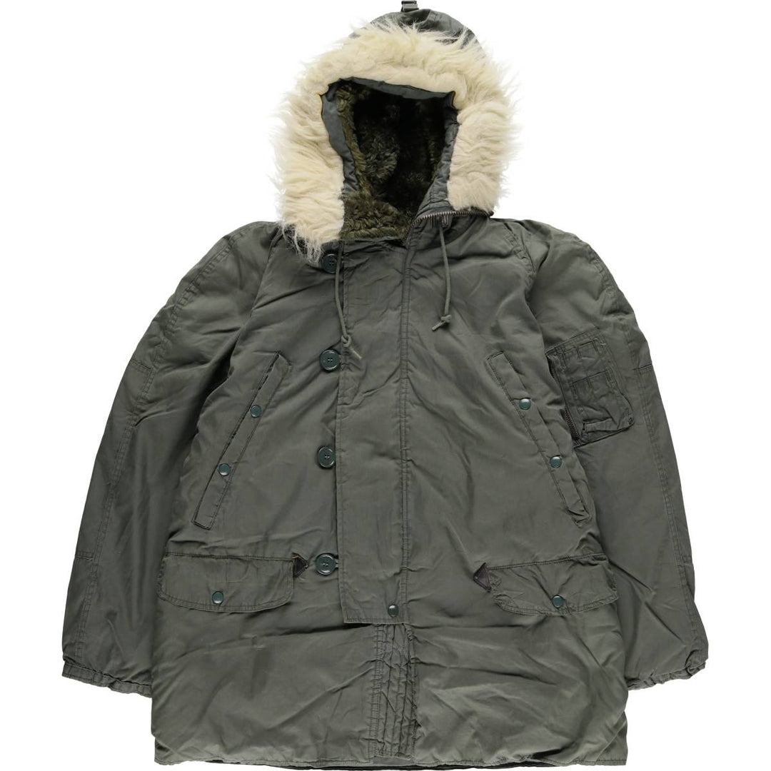 1980'S US Military N-3B Flight Jacket, Made in USA, Medium, Men's Size M, Vintage cotton gray type Vintage Second Hand