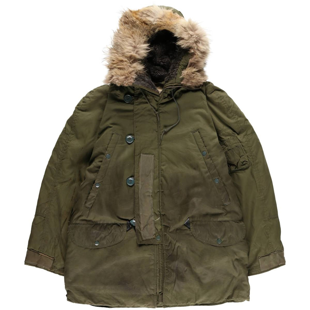 1970'S US Military N-3B Flight Jacket, Made in USA, Small, Men's Size Small, Vintage unclear Khaki type Vintage Second Hand