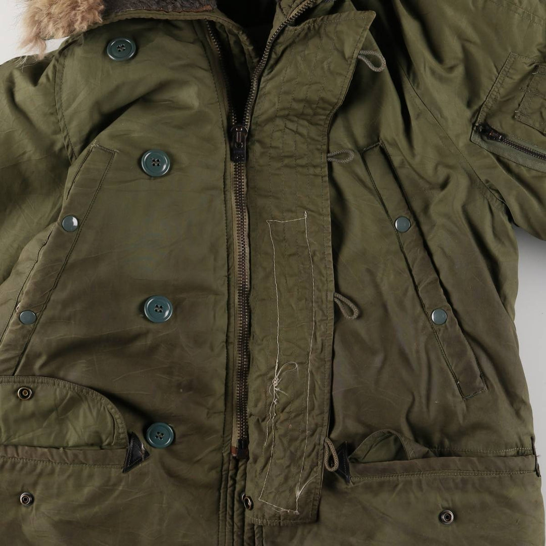 1970'S US Military N-3B Flight Jacket, Made in USA, Small, Men's Size Small, Vintage unclear Khaki type Vintage Second Hand