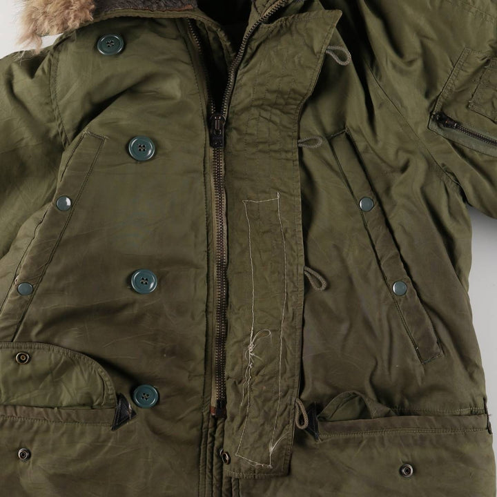 1970'S US Military N-3B Flight Jacket, Made in USA, Small, Men's Size Small, Vintage unclear Khaki type Vintage Second Hand