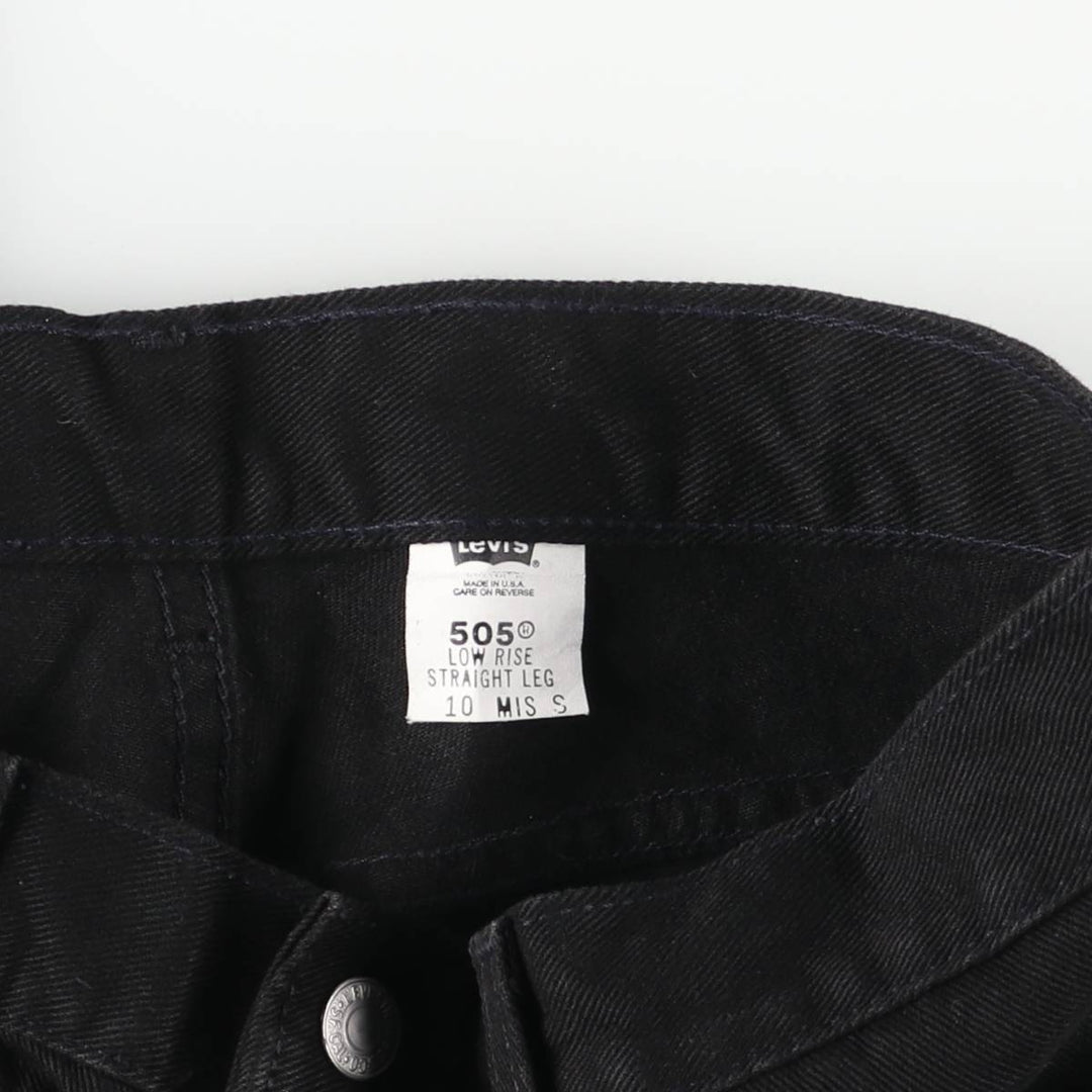 2000'S Levi's 505 Low Rise Straight Leg Black Denim Tapered Denim Pants, Made in USA, Women's XL (W31) cotton black type Vintage Second Hand