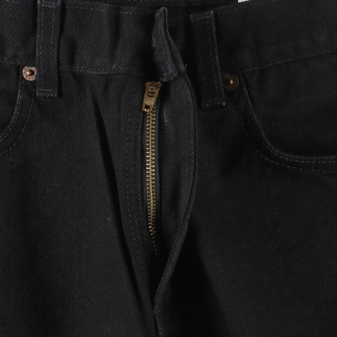 2000'S Levi's 505 Low Rise Straight Leg Black Denim Tapered Denim Pants, Made in USA, Women's XL (W31) cotton black type Vintage Second Hand