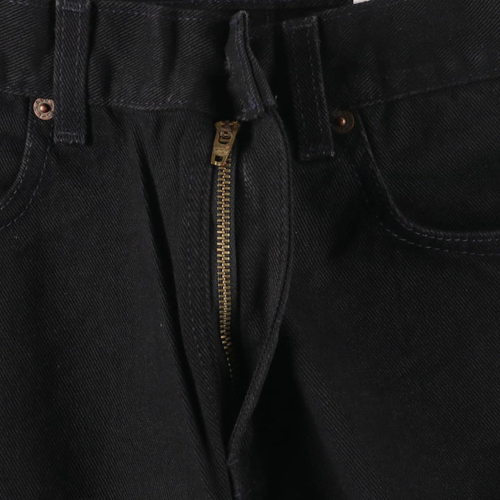 2000'S Levi's 505 Low Rise Straight Leg Black Denim Tapered Denim Pants, Made in USA, Women's XL (W31) cotton black type Vintage Second Hand