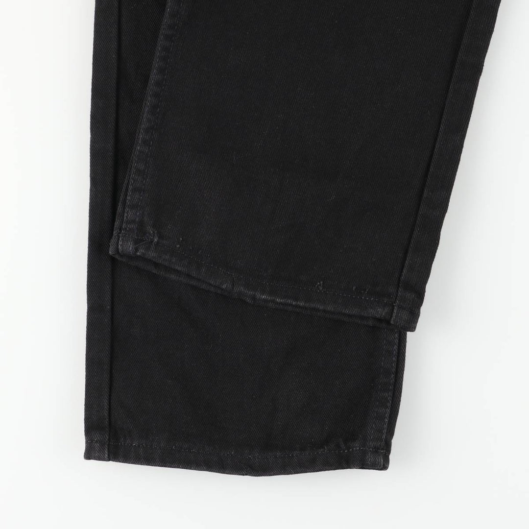 2000'S Levi's 505 Low Rise Straight Leg Black Denim Tapered Denim Pants, Made in USA, Women's XL (W31) cotton black type Vintage Second Hand