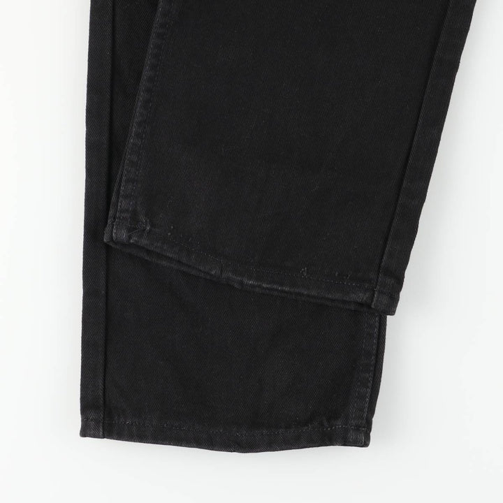 2000'S Levi's 505 Low Rise Straight Leg Black Denim Tapered Denim Pants, Made in USA, Women's XL (W31) cotton black type Vintage Second Hand