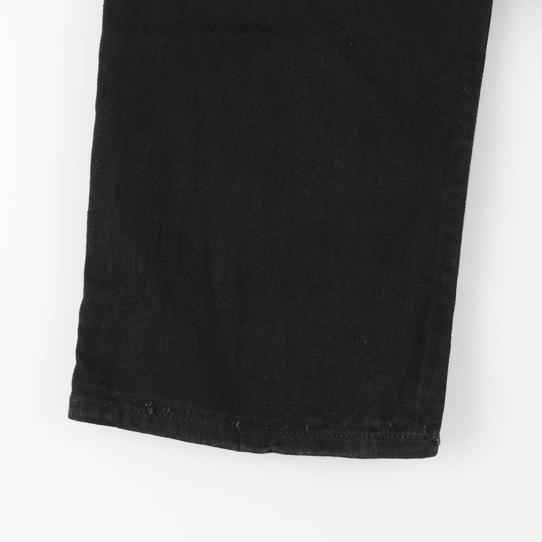 2000'S Levi's 505 Low Rise Straight Leg Black Denim Tapered Denim Pants, Made in USA, Women's XL (W31) cotton black type Vintage Second Hand
