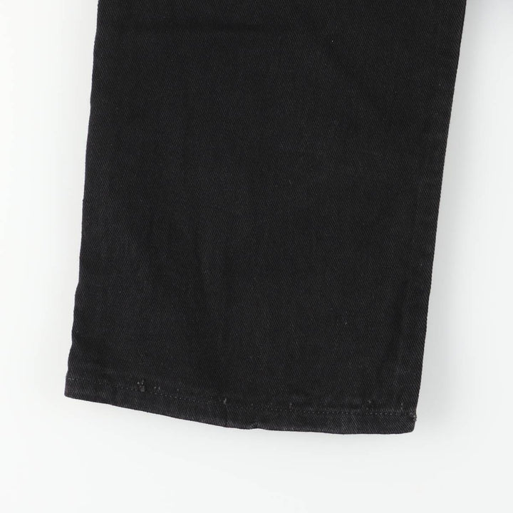 2000'S Levi's 505 Low Rise Straight Leg Black Denim Tapered Denim Pants, Made in USA, Women's XL (W31) cotton black type Vintage Second Hand