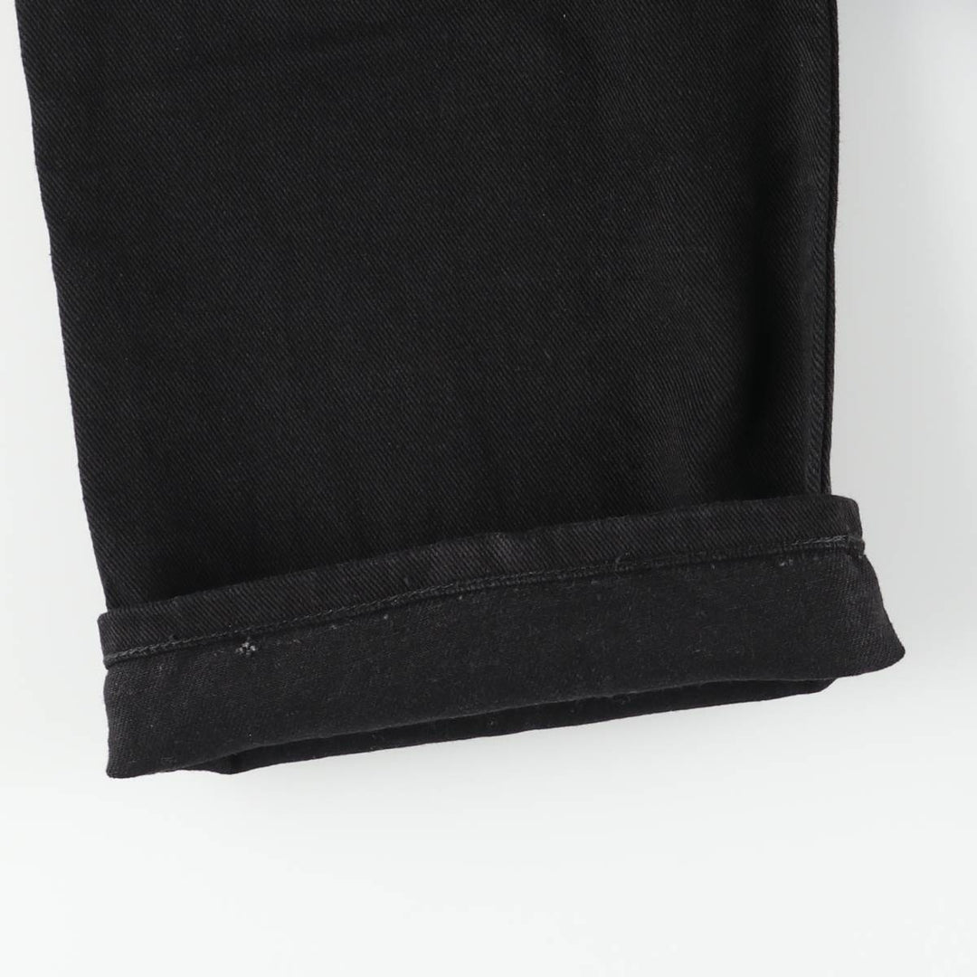 2000'S Levi's 505 Low Rise Straight Leg Black Denim Tapered Denim Pants, Made in USA, Women's XL (W31) cotton black type Vintage Second Hand