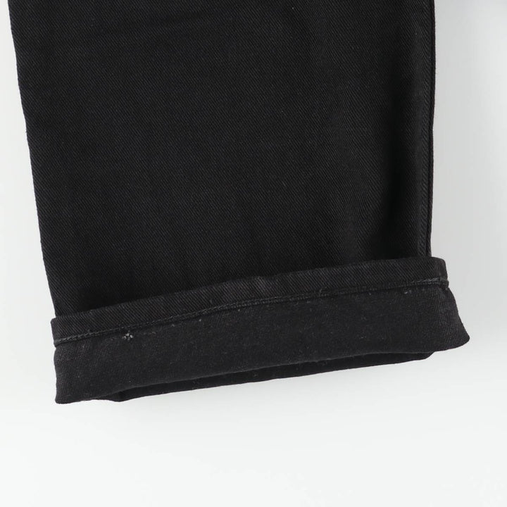 2000'S Levi's 505 Low Rise Straight Leg Black Denim Tapered Denim Pants, Made in USA, Women's XL (W31) cotton black type Vintage Second Hand