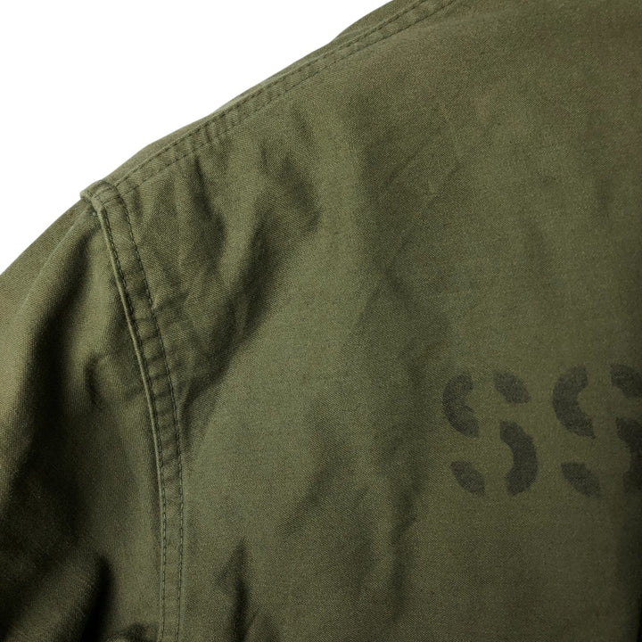 Authentic 1970'S US Navy A-2 Deck Jacket with Back Stencil, Made in USA, Medium (38-40), Men's Size M unclear Khaki type Vintage Second Hand