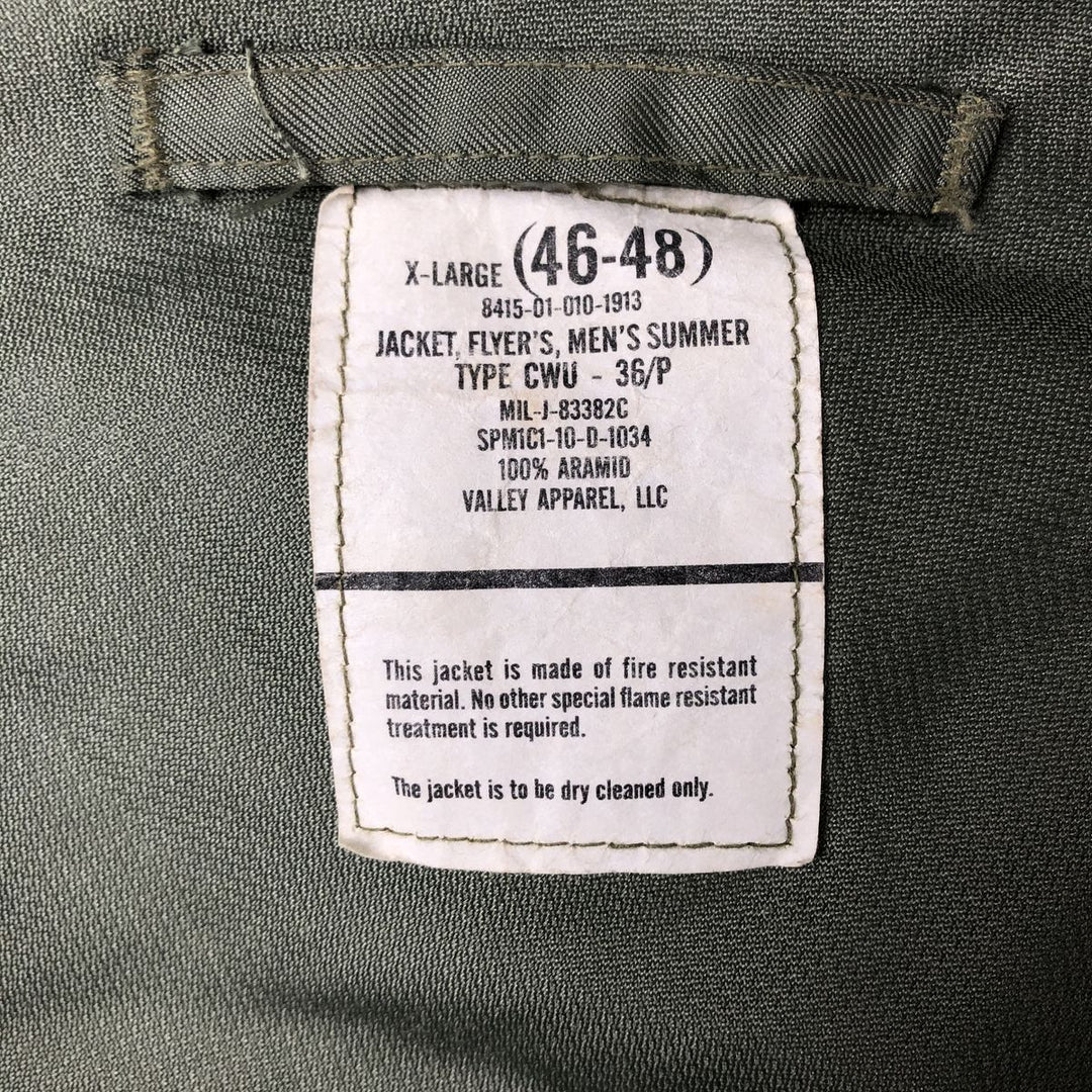 US military actual product CWU-36 Aramid Khaki type Vintage Second Hand