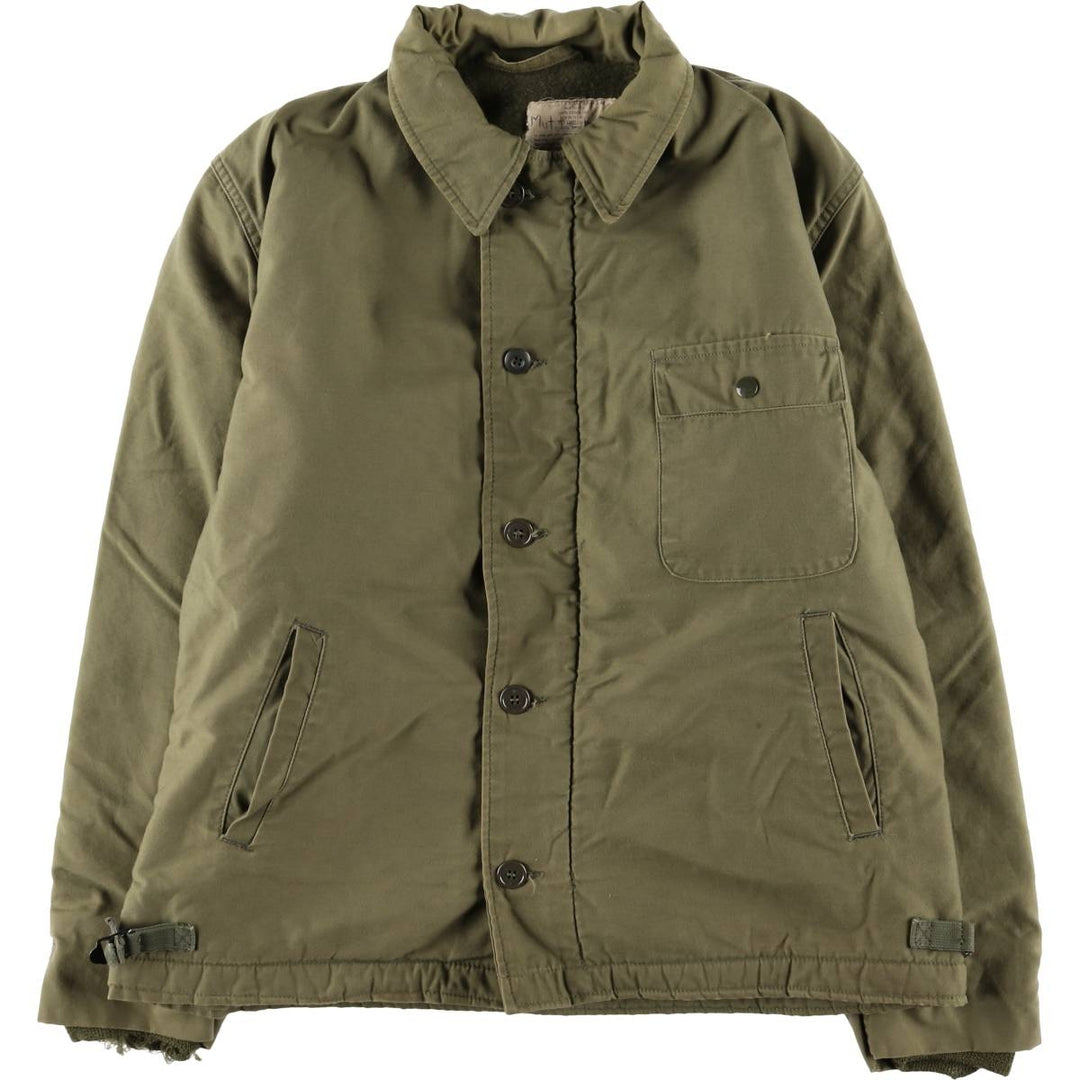 1970'S US Navy A-2 Military Deck Jacket, Made in USA, Large (1942-1944), Men's Size L, Vintage unclear Khaki type Vintage Second Hand