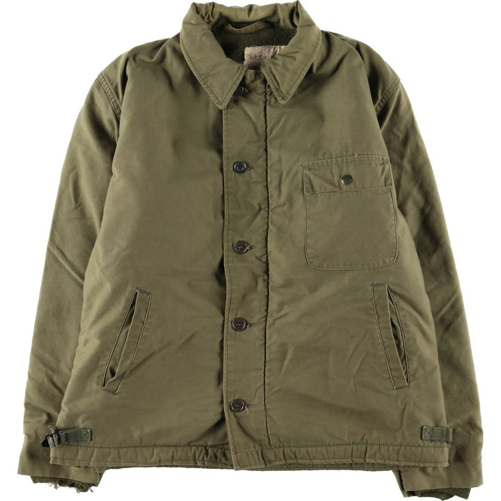 1970'S US Navy A-2 Military Deck Jacket, Made in USA, Large (1942-1944), Men's Size L, Vintage unclear Khaki type Vintage Second Hand