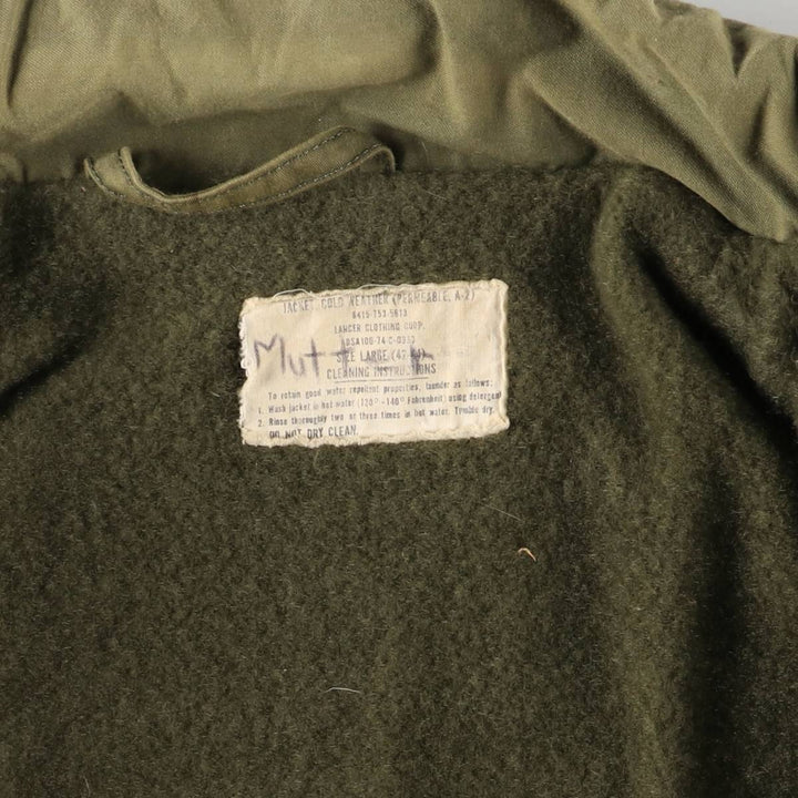 1970'S US Navy A-2 Military Deck Jacket, Made in USA, Large (1942-1944), Men's Size L, Vintage unclear Khaki type Vintage Second Hand