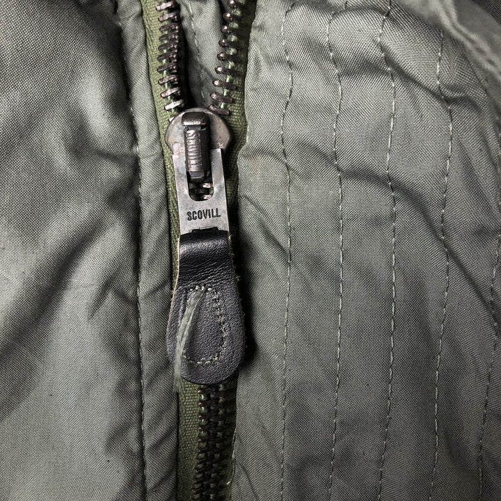 1980'S US Military N-3B Flight Jacket, Made in USA, X-LARGE, Men's XL, Vintage cotton Khaki type Vintage Second Hand