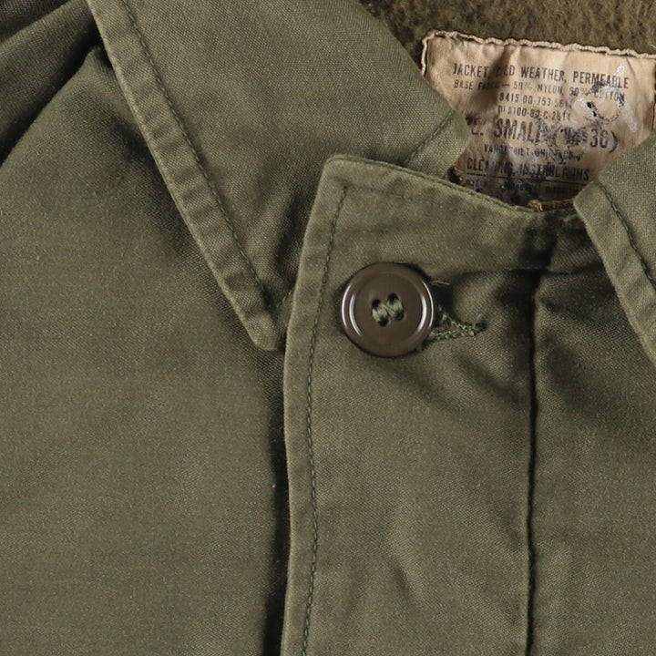 Authentic 1980'S US Navy A-2 Military Deck Jacket, Made in USA, Small (34-36), Men's Size Small, Vintage Nylon Khaki type Vintage Second Hand