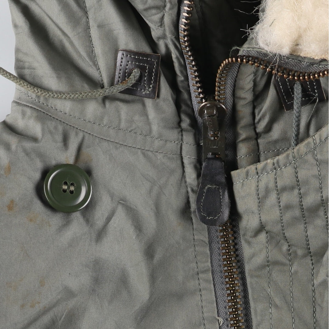 1980'S US Military N-3B Flight Jacket, Made in USA, Large, Men's Size L, Vintage cotton Khaki type Vintage Second Hand