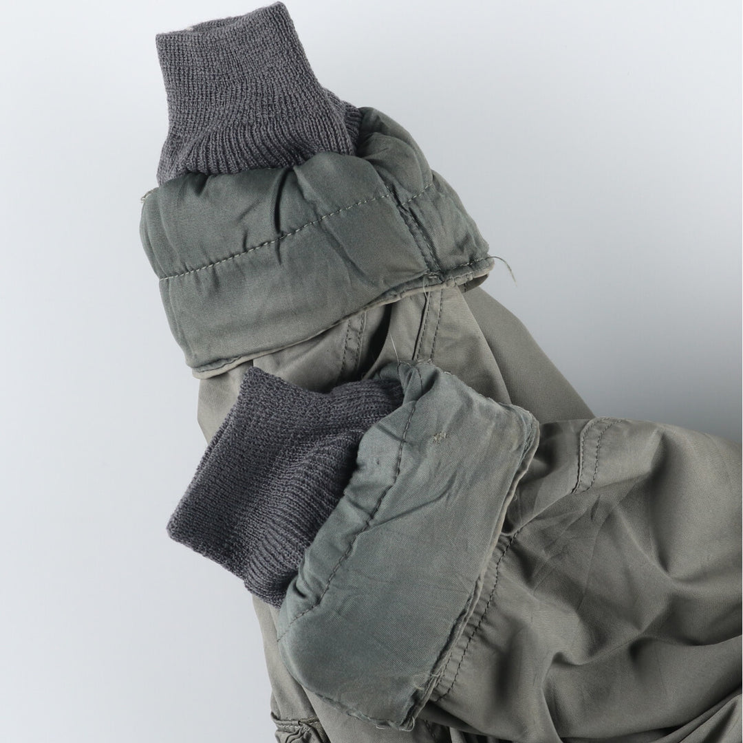 1980'S US Military N-3B Flight Jacket, Made in USA, Large, Men's Size L, Vintage cotton Khaki type Vintage Second Hand