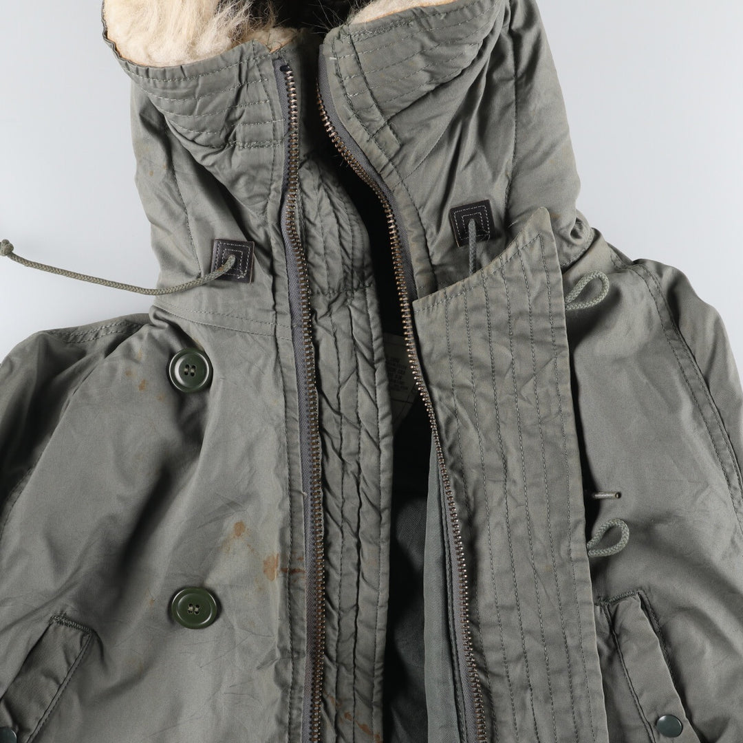 1980'S US Military N-3B Flight Jacket, Made in USA, Large, Men's Size L, Vintage cotton Khaki type Vintage Second Hand