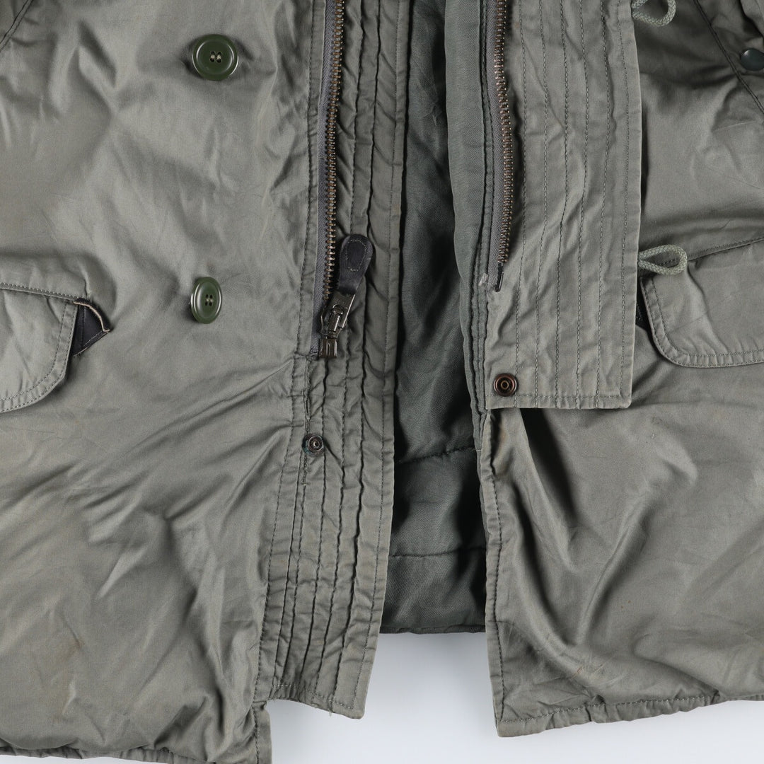 1980'S US Military N-3B Flight Jacket, Made in USA, Large, Men's Size L, Vintage cotton Khaki type Vintage Second Hand