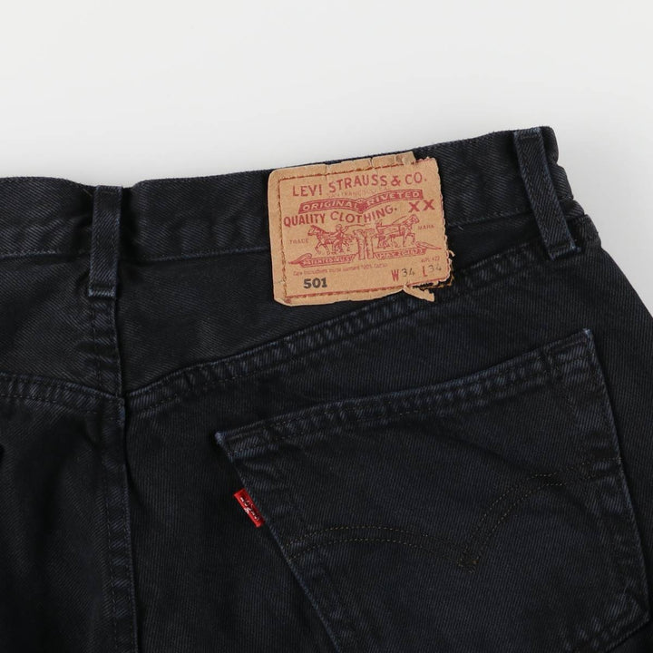 90'S Levi's 501-0165 Black Denim Straight Leg Denim Pants, Men's, Size W31, Vintage cotton black type Vintage Second Hand