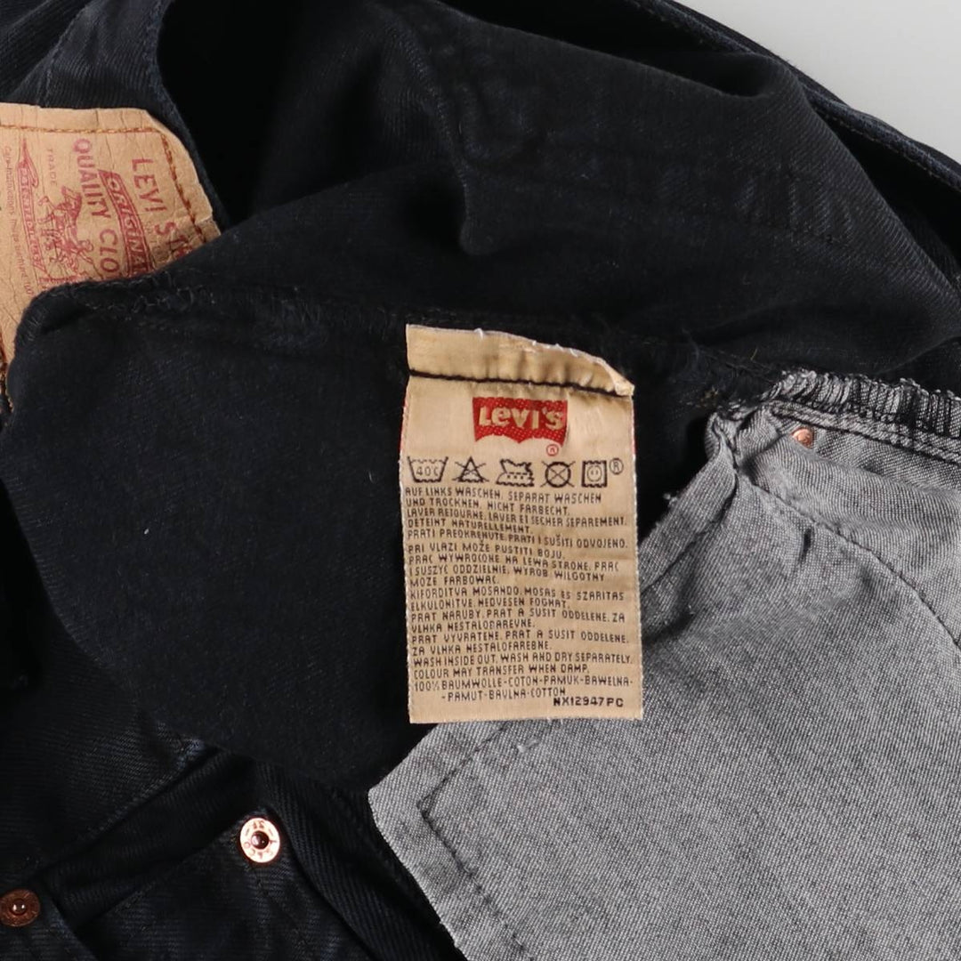 90'S Levi's 501-0165 Black Denim Straight Leg Denim Pants, Men's, Size W31, Vintage cotton black type Vintage Second Hand